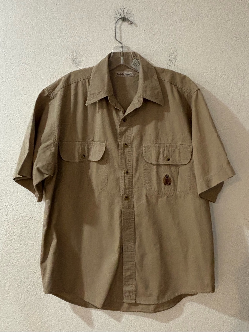 Vintage Bugle Boy Beige Camp Shirt